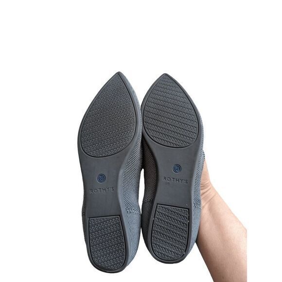 Rothy's The Point flats size 7 Cloud Gray Birdseye knit slip on shoes - Picture 8 of 9